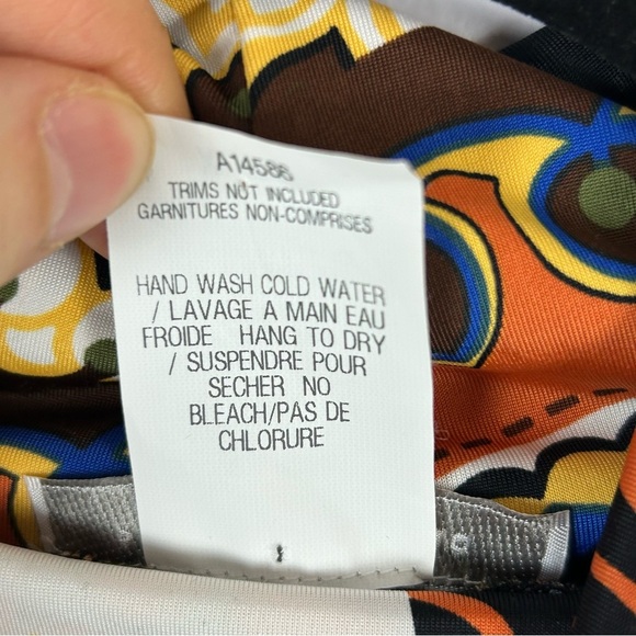 Papillon Blanc Green and Yellow Graphic Sleeveless Blouse Size XL - Picture 6 of 8